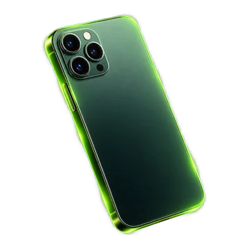 Smartphone inclinado visto de trás